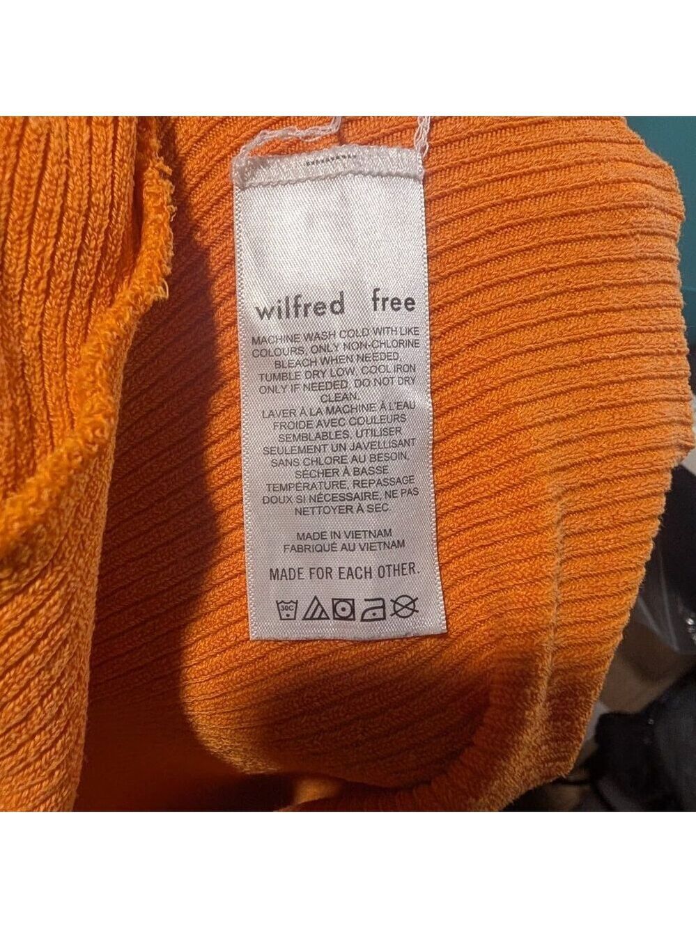Aritzia Wilfred Free | Nova Cropped Ribbed Turtleneck In Orange - Picture 9 of 10